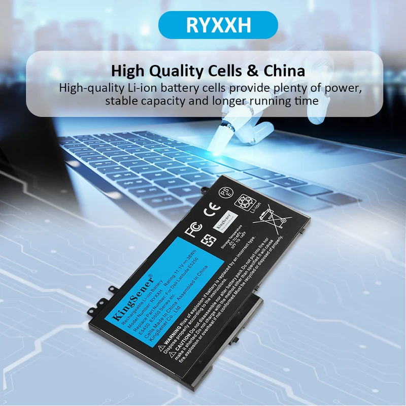 Dell Latitude E5250 E5450 E5550 Battery Replacement RYXXH 11.1V 38Wh