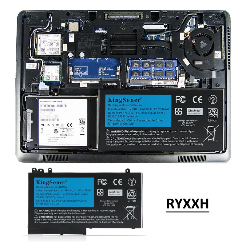 Dell Latitude E5250 E5450 E5550 Battery Replacement RYXXH 11.1V 38Wh