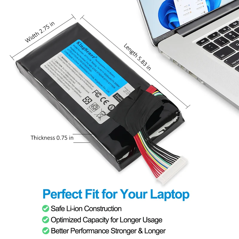 BTY-L78 Laptop Battery for MSI GT62 GT73 GT80 GT83 — 14.4V 75.24Wh
