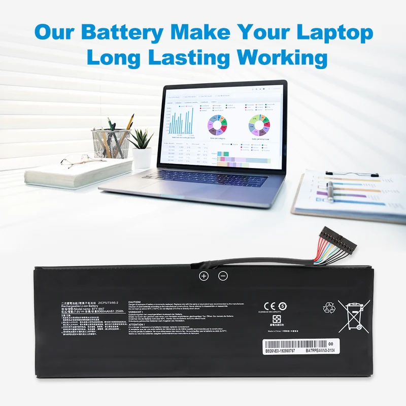 BTY-M47 Laptop Battery for MSI GS40 GS43 GS43VR — 7.6V 61.25Wh