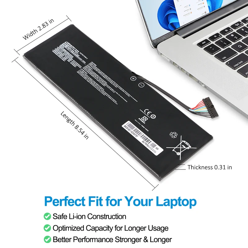 BTY-M47 Laptop Battery for MSI GS40 GS43 GS43VR — 7.6V 61.25Wh