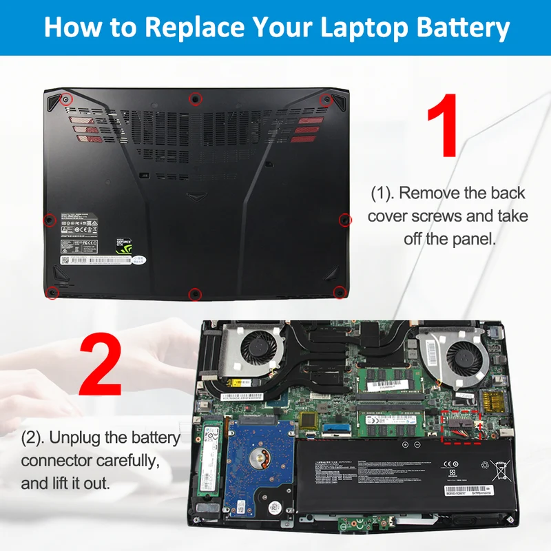 BTY-M47 Laptop Battery for MSI GS40 GS43 GS43VR — 7.6V 61.25Wh