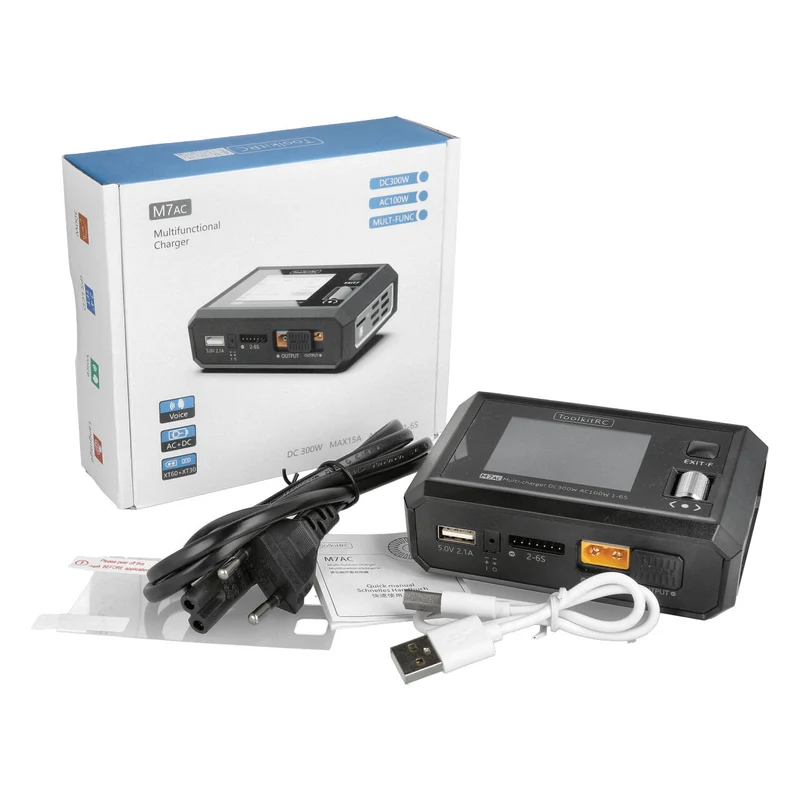 ToolkitRC Chargeur M7AC 1-6S 15A 300W AC/DC 12200