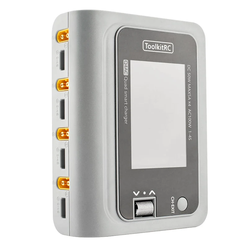 ToolkitRC Chargeur Quad Q4AC 1-4S 5A 200W AC/DC 12000