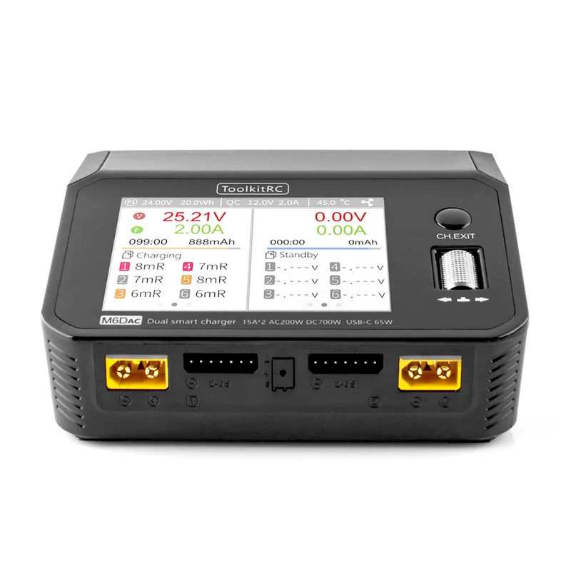 ToolkitRC Chargeur Duo M6DAC 1-6S 25A 700W AC/DC 11500