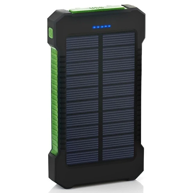 Solar Power Bank Waterproof 30000mAh Solar Charger 2 USB Ports External Charger Powerbank for Xiaomi Smartphone with LED Light