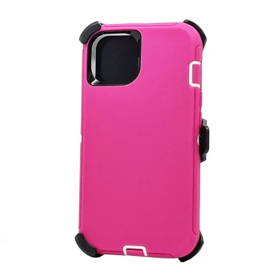 Defender Case w/ Clip For iPhone 14 Pro (pink)