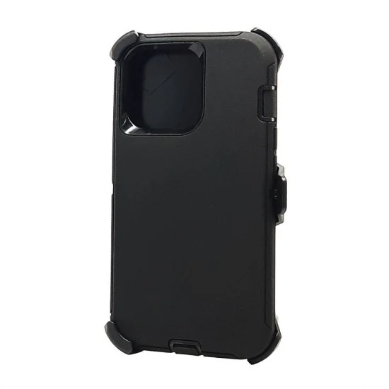Defender Case w/ Clip For iPhone 16 Pro Max (black)