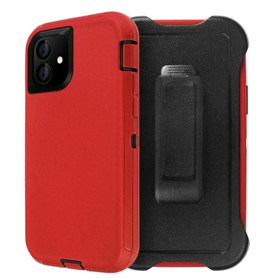 Defender Case w/ Clip For iPhone 11 (red)