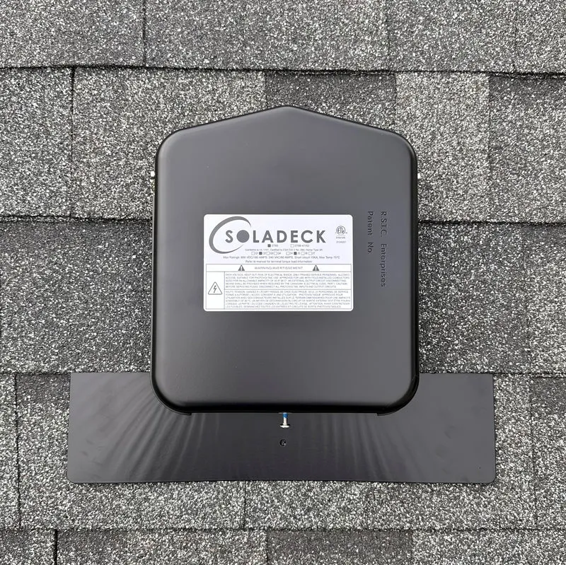 SolaDeck 0799-5B | Black Roof-Mounted Solar PV Junction Box