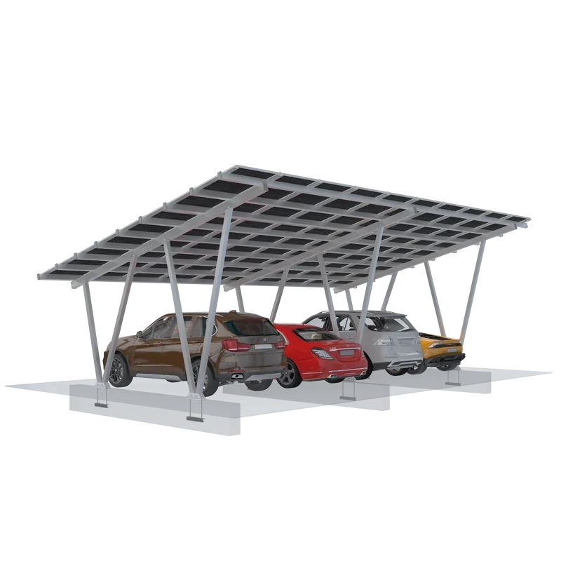 Elios Carport M30 | Aluminum Structure for 4 Vehicle | 30 Solar Panels (18 kW+)