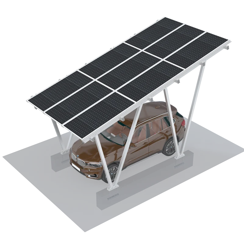 Elios Solar Carport M9 | Aluminum Structure for 1 Vehicle | 9 Solar Panels (5.4 kW+)