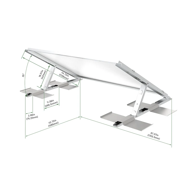 Elios Tectum T1 Ballasted Roof Racking For 1 Panel