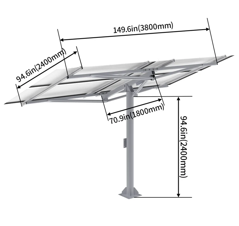 Elios Arbora P4-C | Pole Mount System for 4 Solar Panels | Post Mounting System