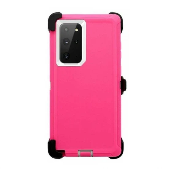 Defender Case w/ Clip For Samsung S20 Plus (pink+whtie)