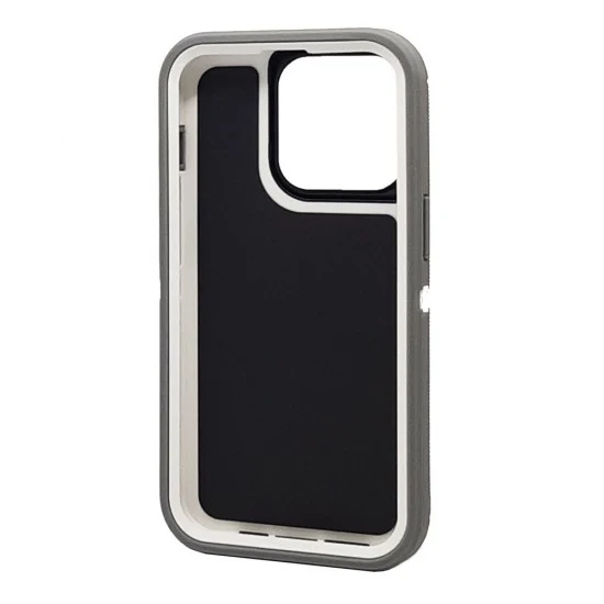 Defender Case w/ Clip For iPhone 15 Pro Max (grey)