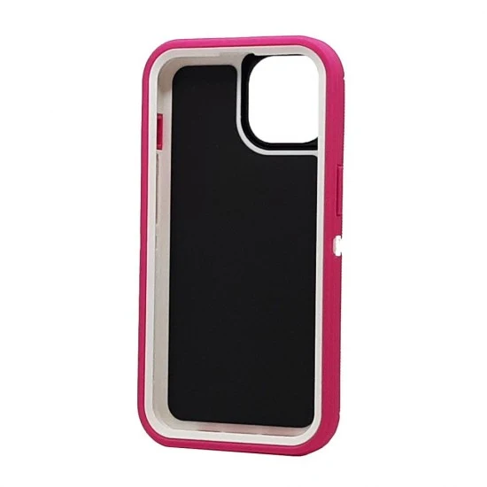 Defender Case w/ Clip For iPhone 16 Plus (pink)