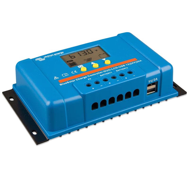 Victron Energy BlueSolar PWM DUO 12/24V-20A with LCD & USB | SCC010020060