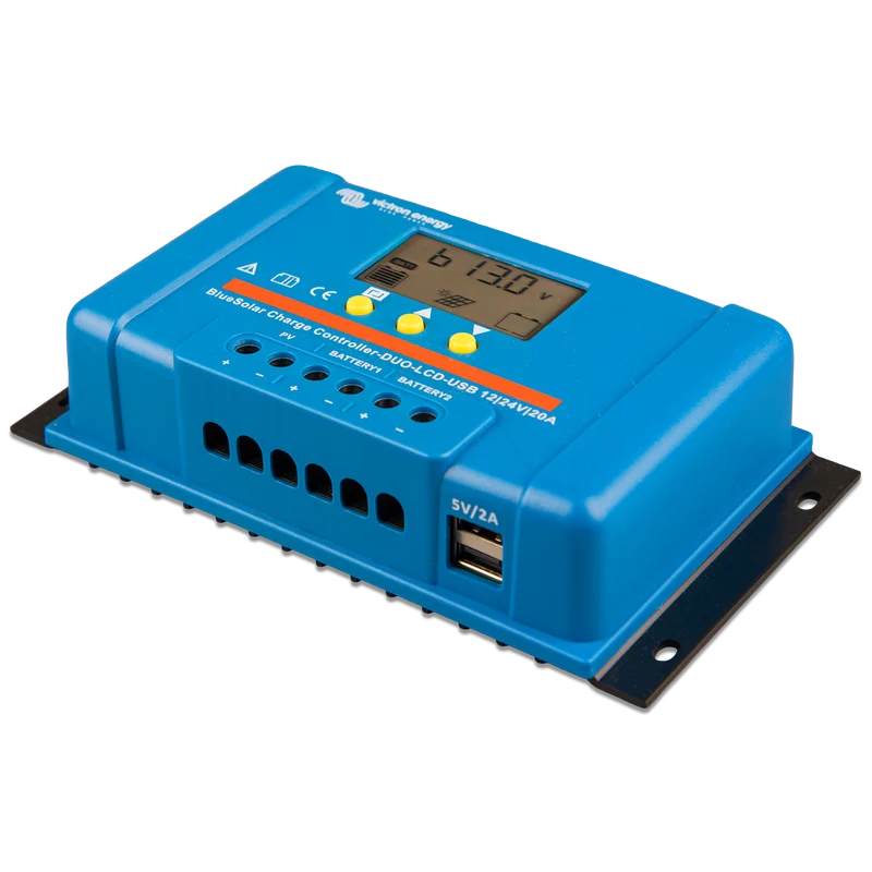 Victron Energy BlueSolar PWM DUO 12/24V-20A with LCD & USB | SCC010020060