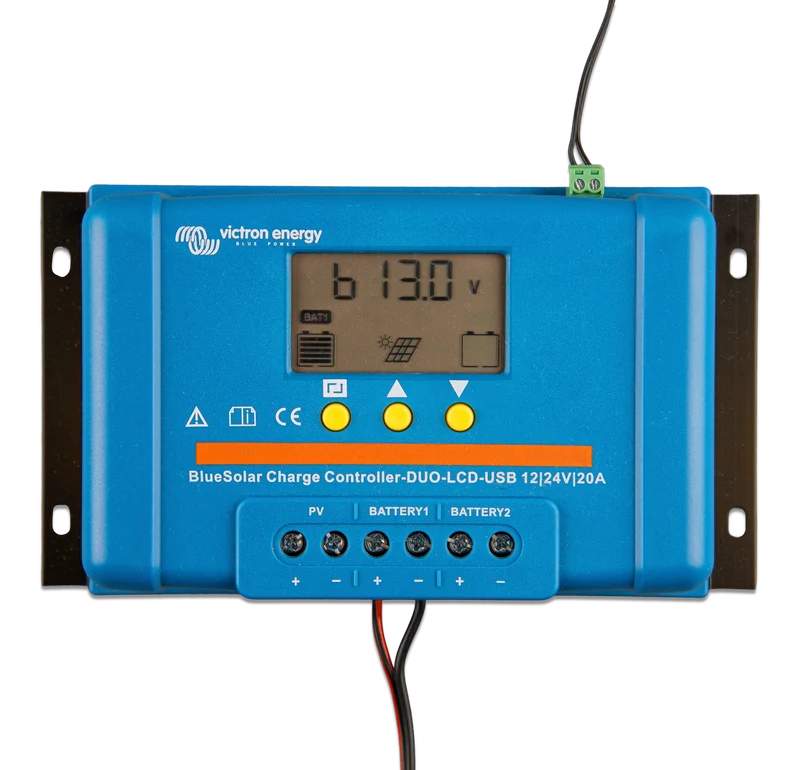 Victron Energy BlueSolar PWM DUO 12/24V-20A with LCD & USB | SCC010020060