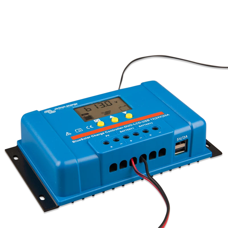 Victron Energy BlueSolar PWM DUO 12/24V-20A with LCD & USB | SCC010020060