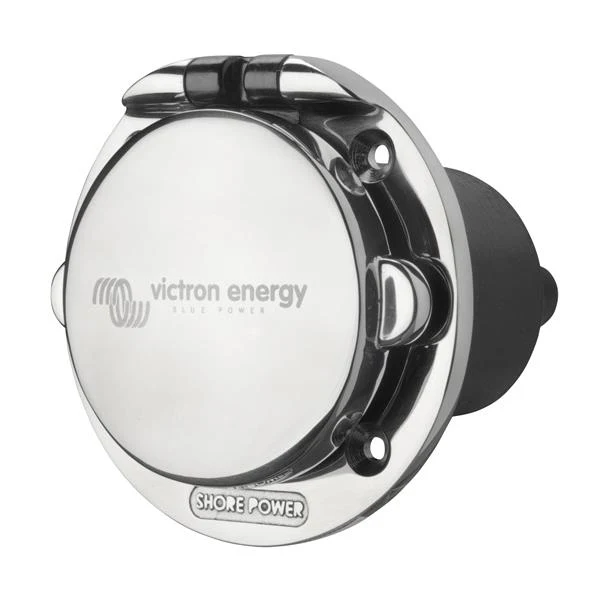Victron Energy Power Inlet Stainless Steel with Cover 16A/250Vac (2P/3W)