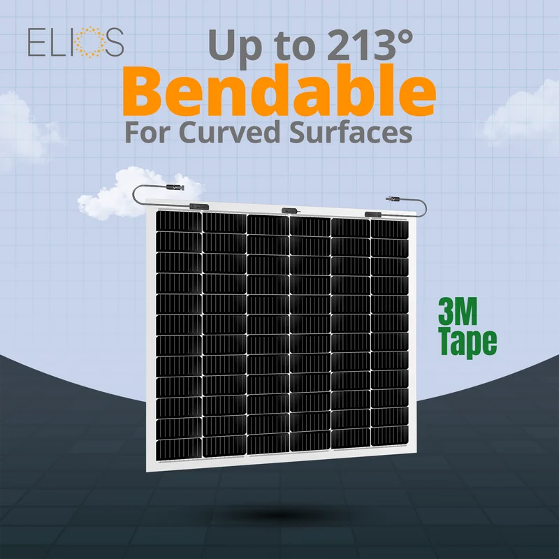 Pack of 2 Elios Voltaic210F-T | 2 x 210W Semi Flexible Solar Panel with 3M tape