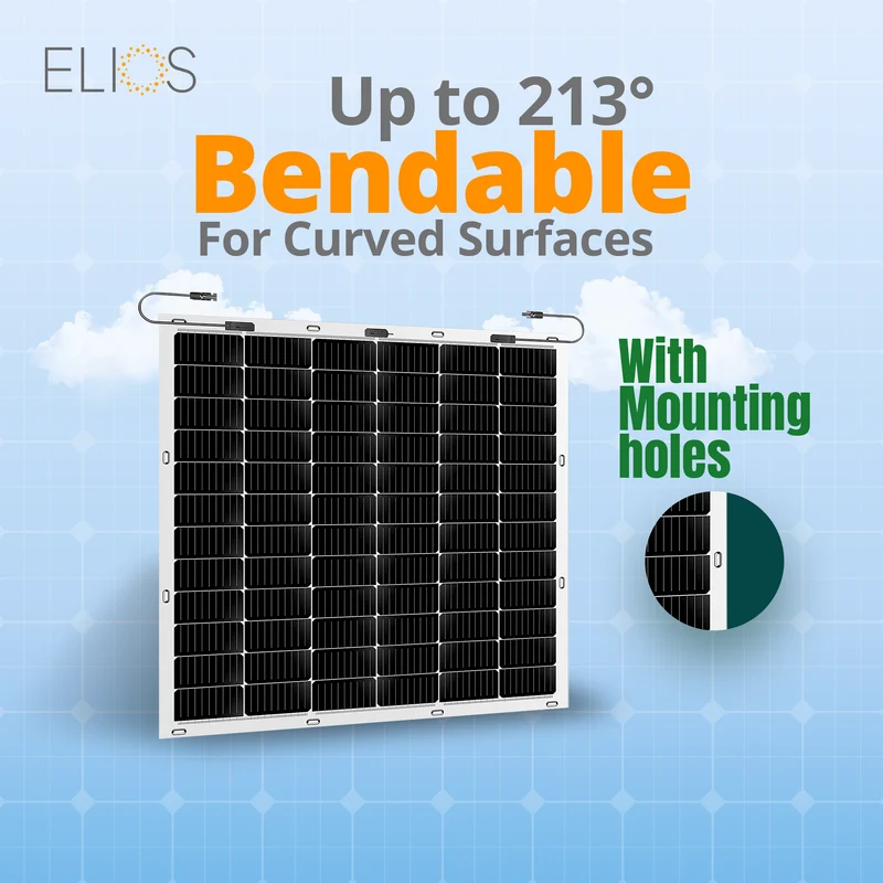 Pack of 2 Elios Voltaic210F-B | 2 x 210W Semi-Flexible Balcony Solar Panel