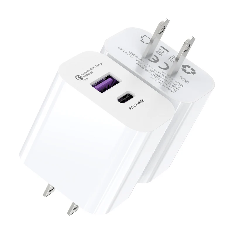 USB-C PD 20W+USB Dual Power Adapter 1.5M USB-C to Lightning Cable