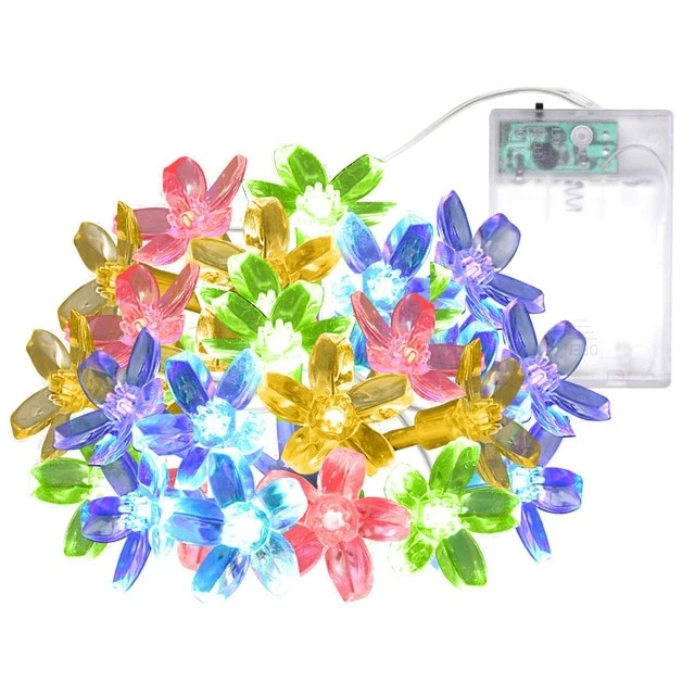 Solar Garden Light Outdoor 7M 50 LED Solar Lamps Waterproof Cherry Blossom Flower Solar String Fairy Lights,Patio,Garden,Xmas