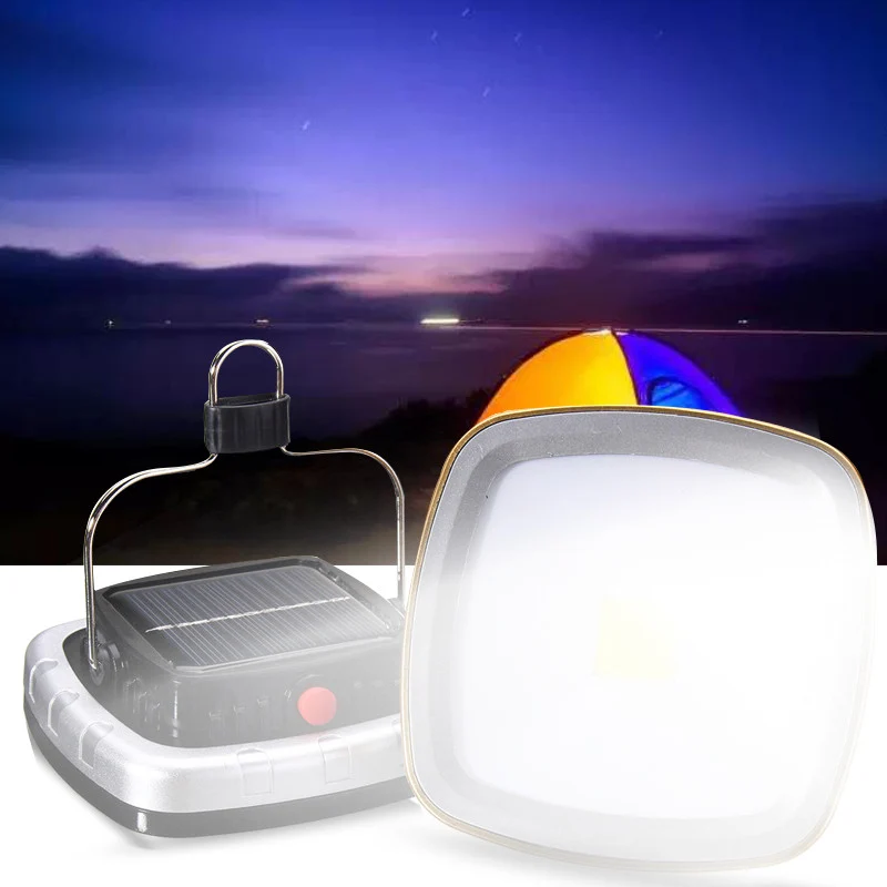 DC5V Solar Portable Rechargeable Flood Light LED Lantern Outdoor Garden Camping Tent Light Lamp