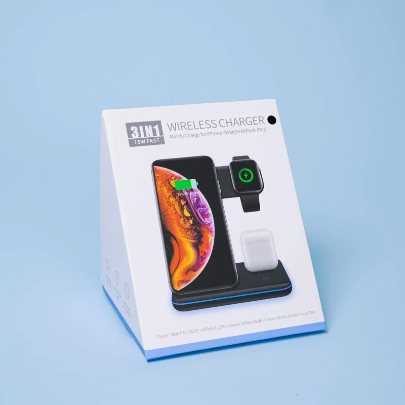3-in-1 Draadloze oplader voor Apple en Android