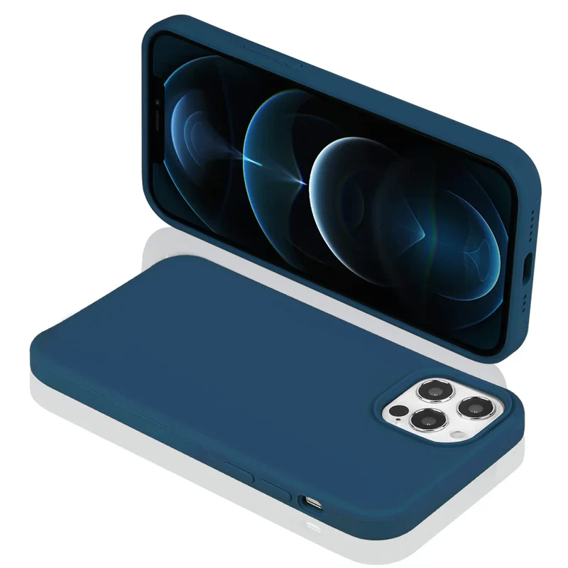 Coque pour Iphone 12 PRO Rigide en Silicone - Bleu