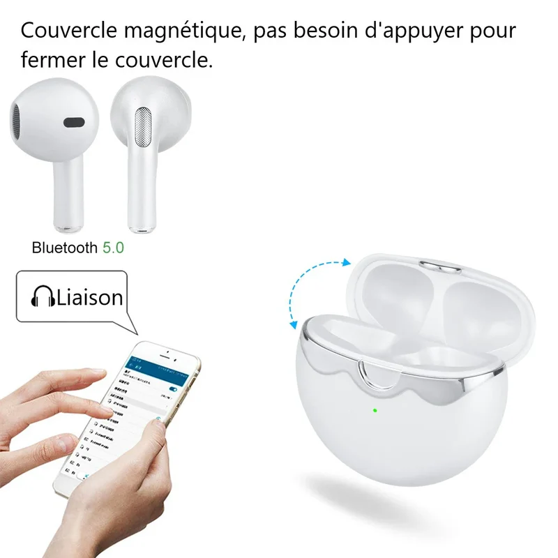 Ecouteurs Bluetooth avec Reduction de Bruit - Argent