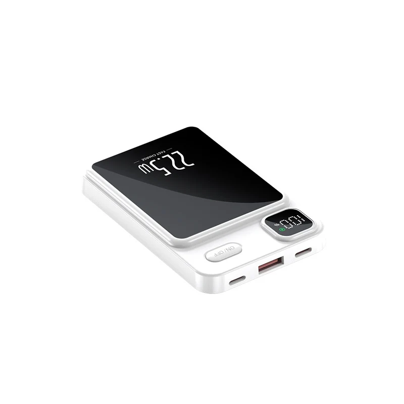 POWER BANK 10000 mAh AVEC ECRAN LED MAGSAFE - Blanc