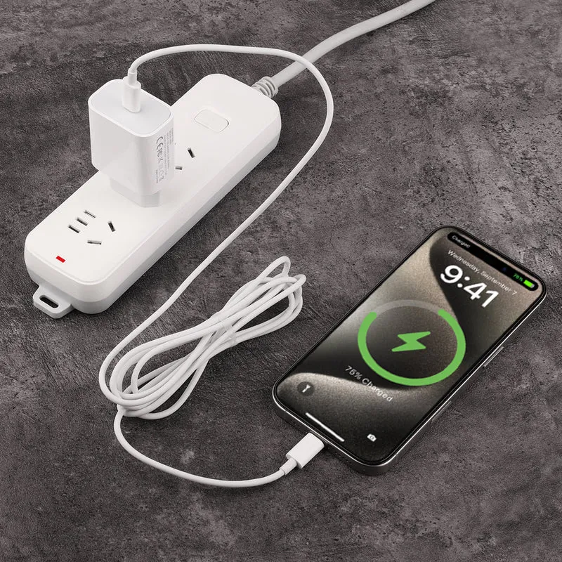 PACK CHARGEUR SECTEUR UNIVERSEL + CABLE USB-C VERS USB-C- 2 mètres