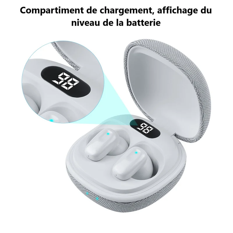 Ecouteurs Bluetooth avec Reduction de Bruit - Blanc