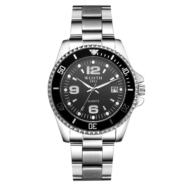 Hot Men's Waterproof Quartz Watch Retro Gentleman Casual Business Luminous Decoration Calendar Stainless Steel Strap Watch