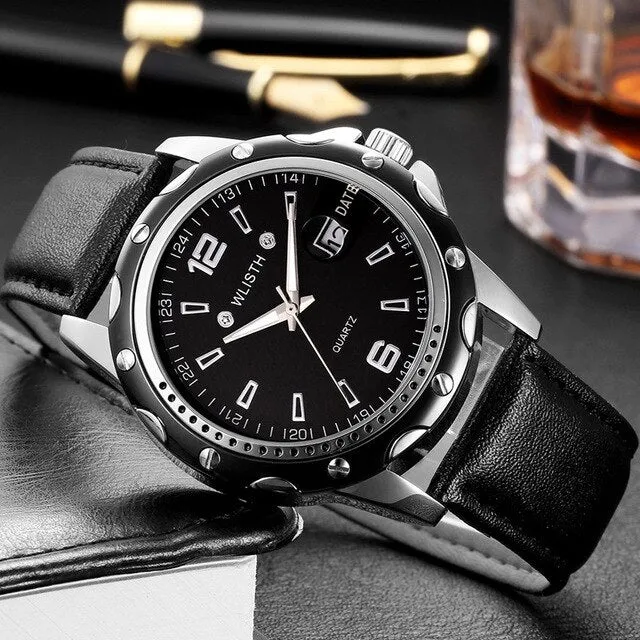 Hot Men's Waterproof Quartz Watch Retro Gentleman Casual Business Luminous Decoration Calendar Stainless Steel Strap Watch