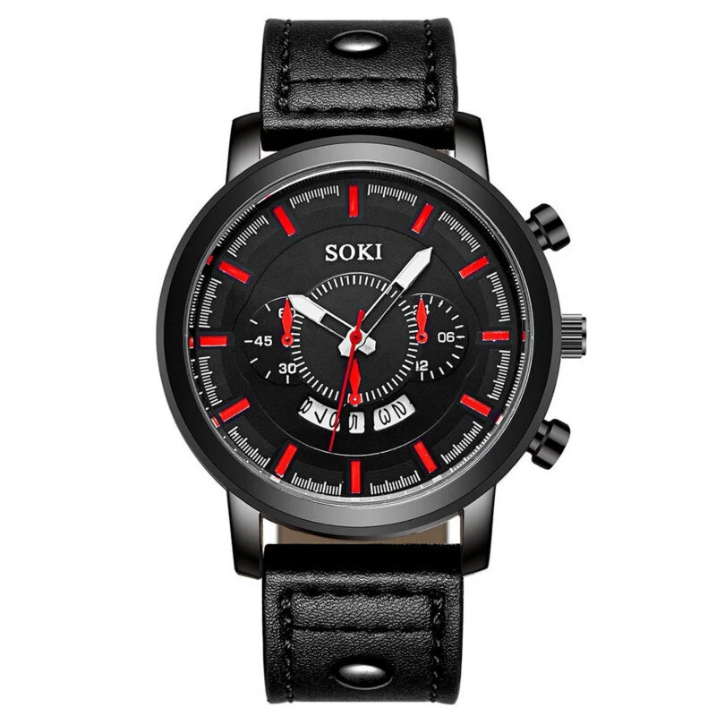 Fashion Business Men's Watch Calendar Sports Student Quartz Watch Simple Waterproof Sports Men's Wristband Gift Free Shipping