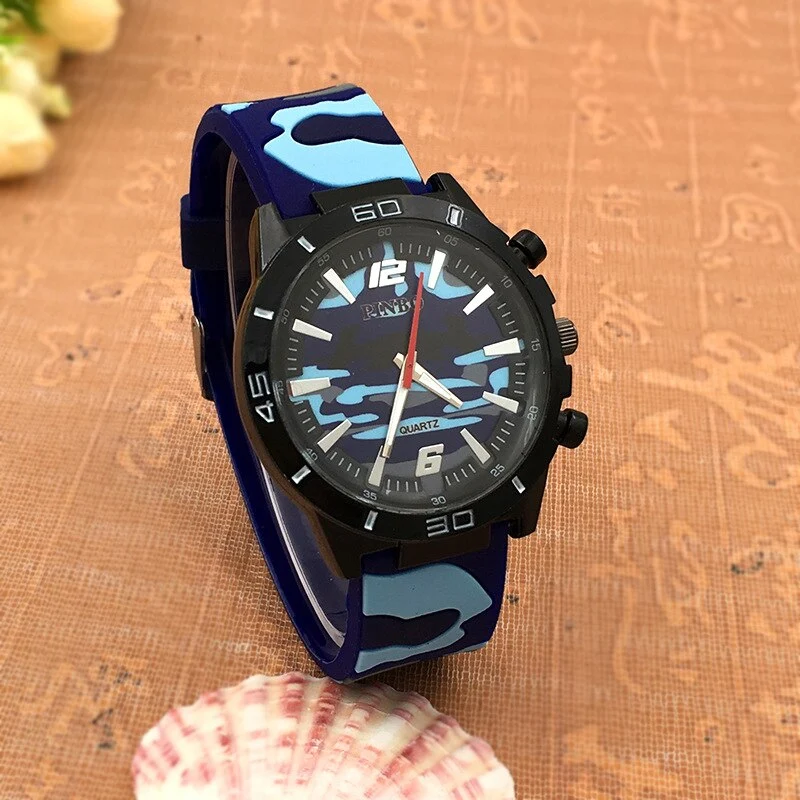 Fashion Sports Outdoor Men's Women's Digital Watch Military Men's Silicone Camouflage Plastic Strap Quartz Wrist Bracelet Clock