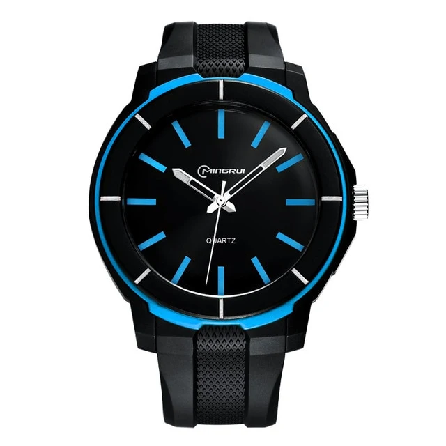 Hot Men's Waterproof Watch Girl Student Simple Table Cool Night Import Movement Organic Glass Mirror Glass PU Strap School Gift
