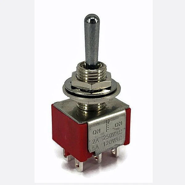 DPDT ON/OFF/ON 5A @ 120V 1M SERIES MINI TOGGLE SWITCH