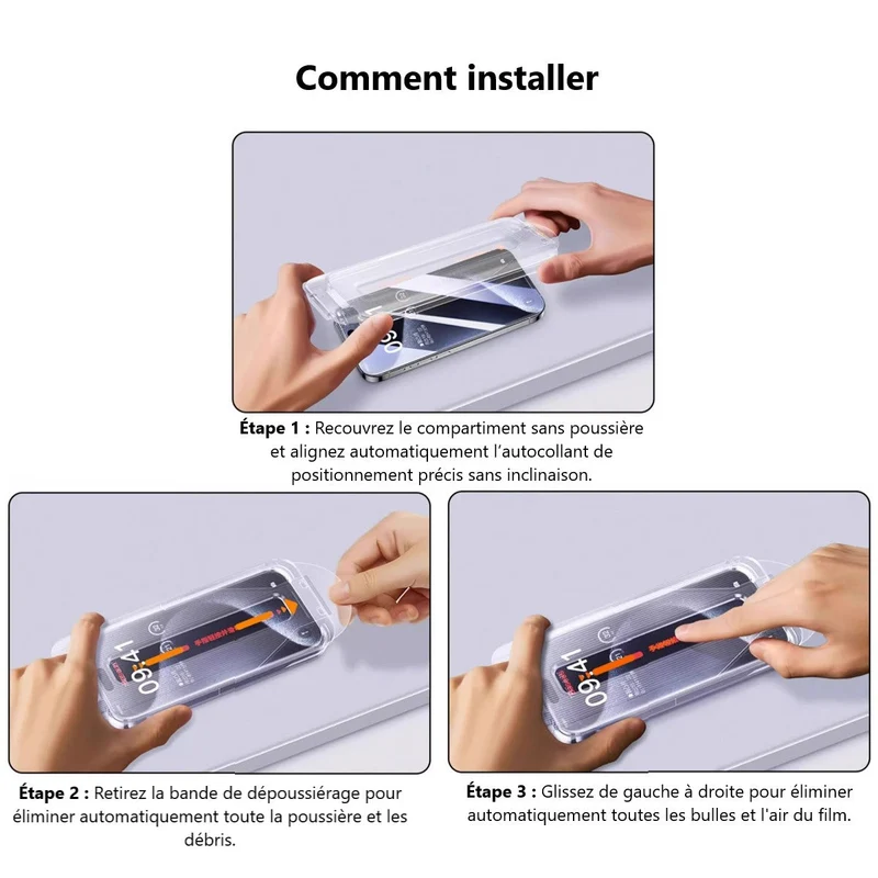 Film de Protection en Verre Trempé Platyne pour iPhone 16PRO - Anti-Poussière, Sans Bulles et Haute Résistance
