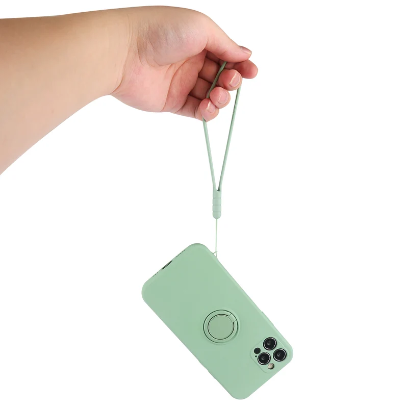 Coque Silicone avec Anneau Magnetique - Vert