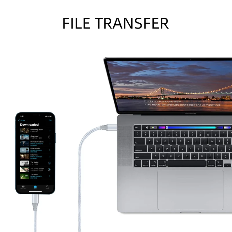 Câble USB C vers Lightning 2 Mètres