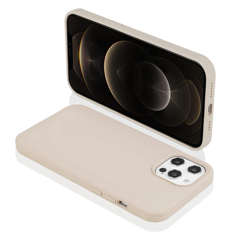 Coque pour Iphone 12 PRO MAX Rigide en Silicone - Beige