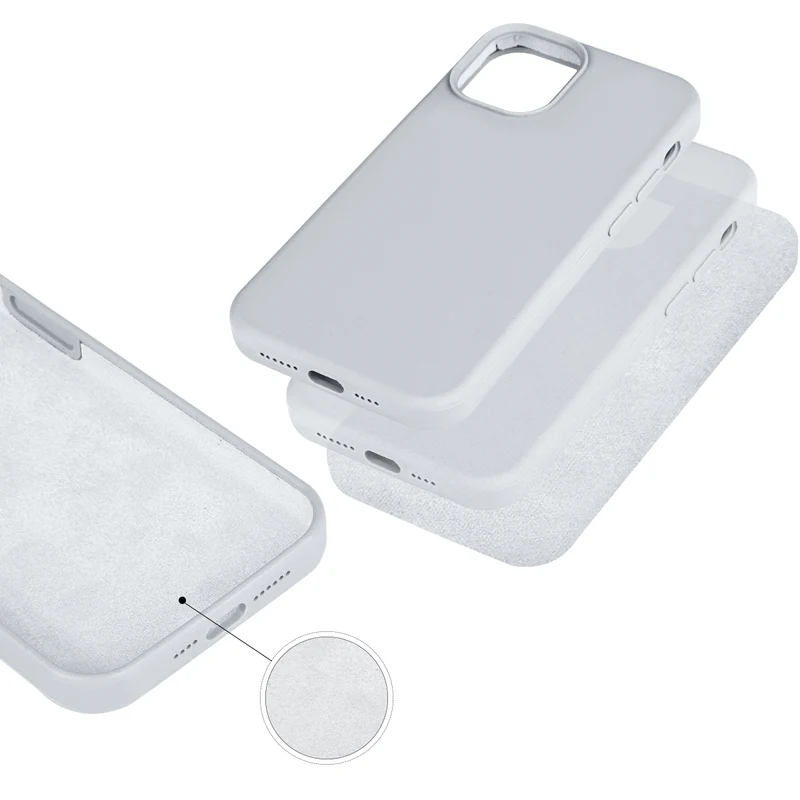 Coque pour Iphone 12 PRO MAX Rigide en Silicone - Argent