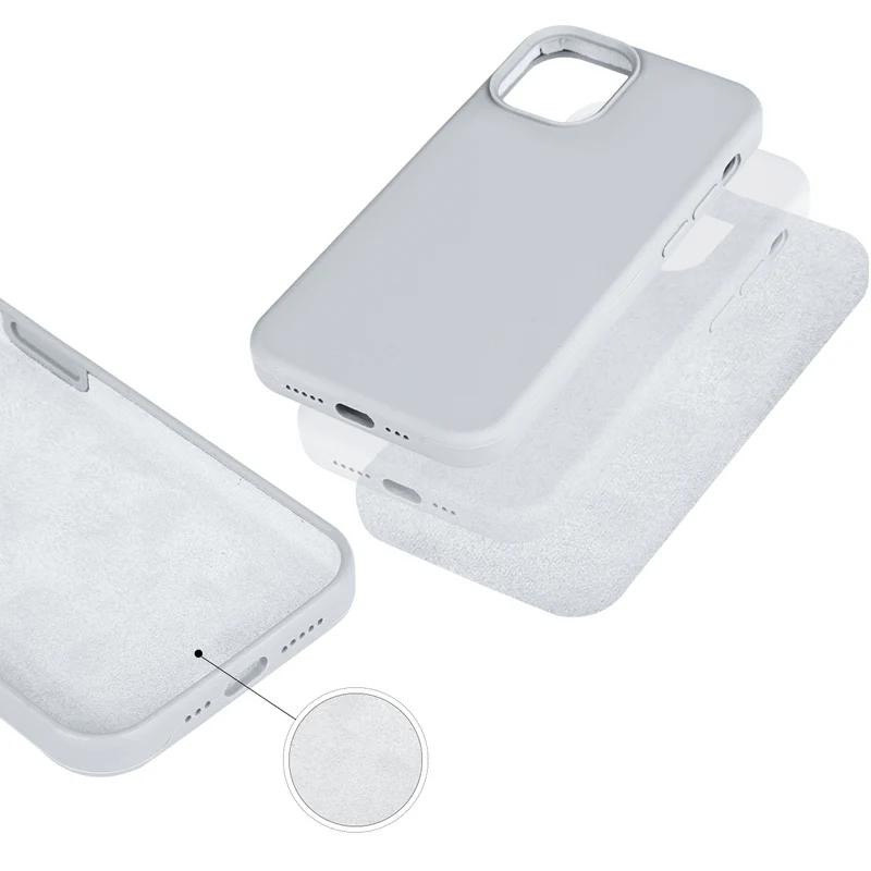 Coque pour Iphone 12 PRO Rigide en Silicone - Argent