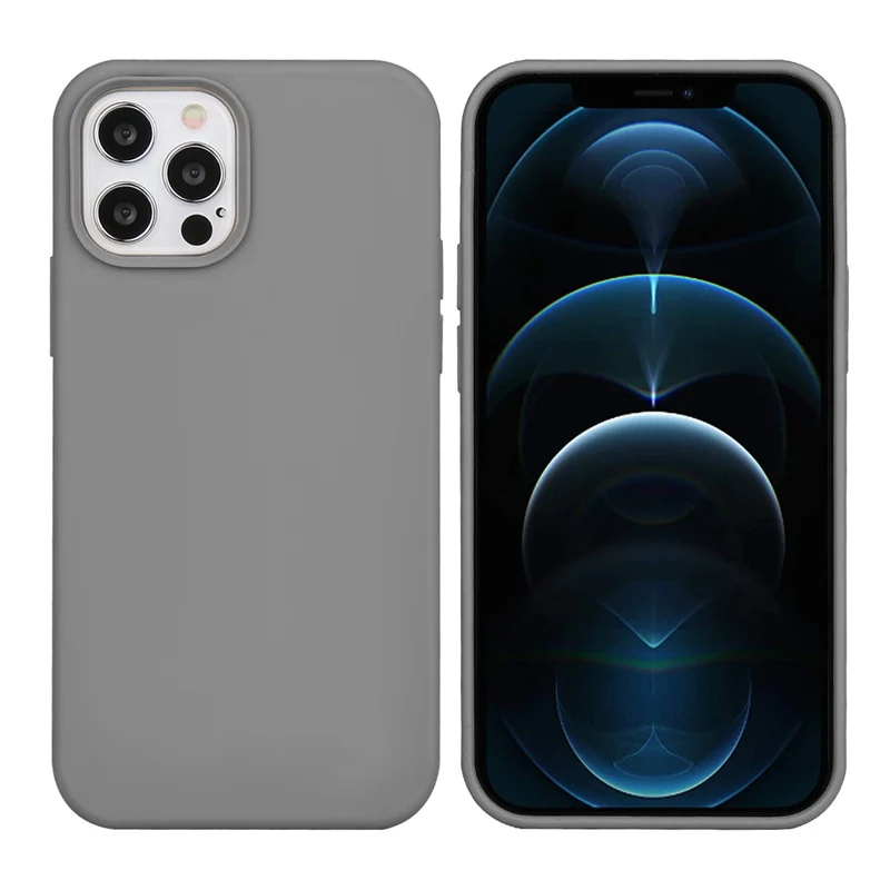Coque pour Iphone 12 PRO Rigide en Silicone - Gris